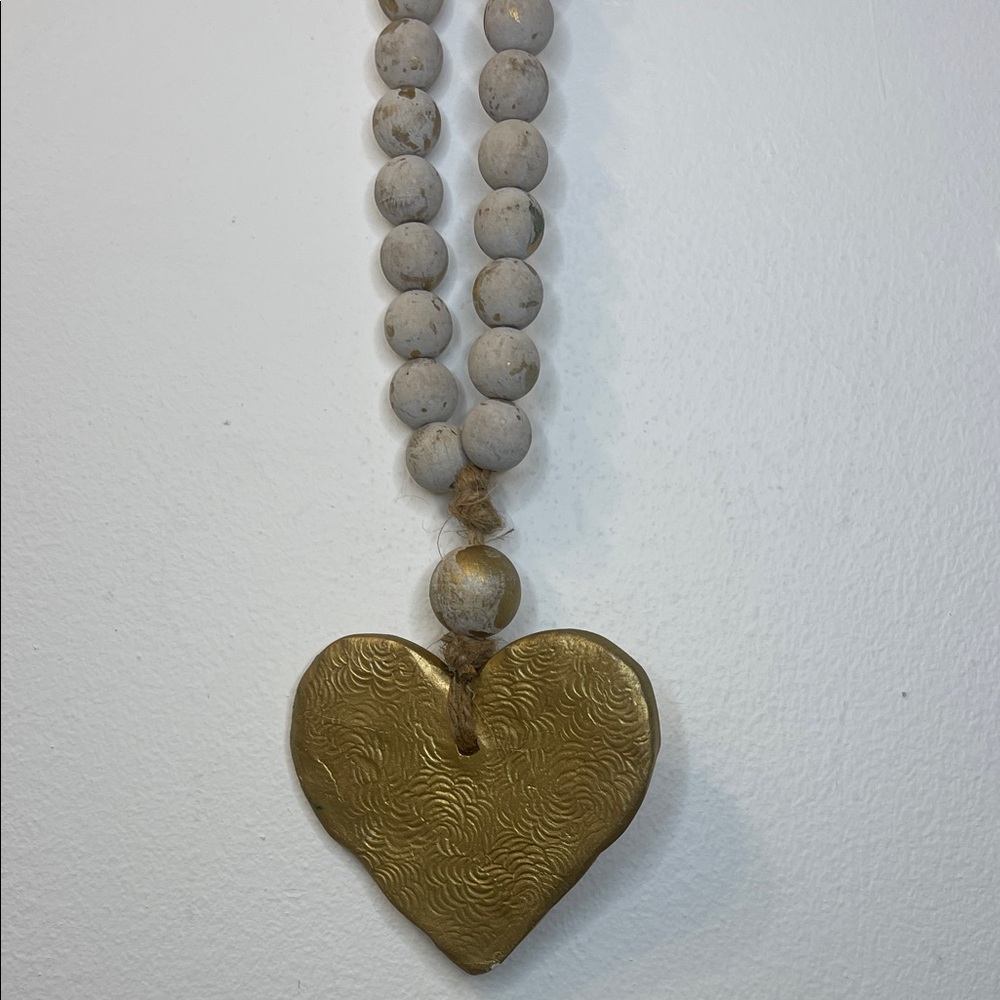 Beachy Decor Heart Bead Garland Tassel